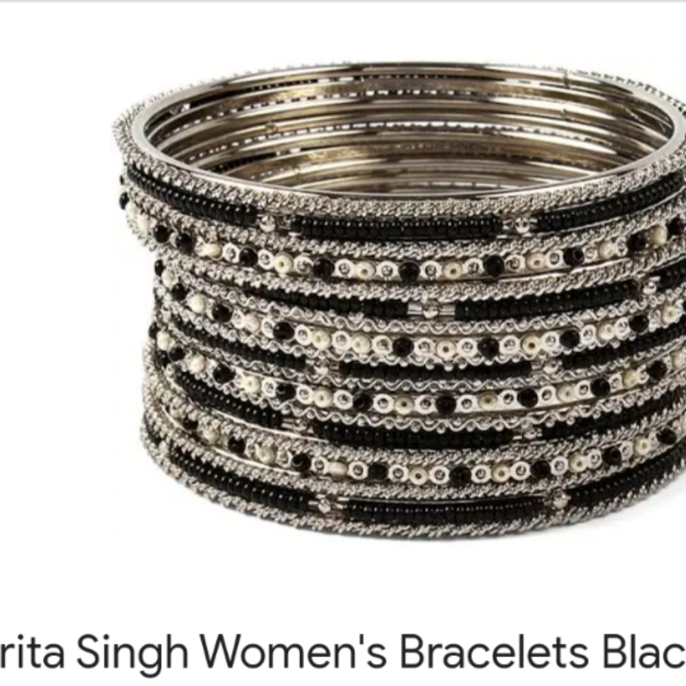 Amrita black and silver bangles New